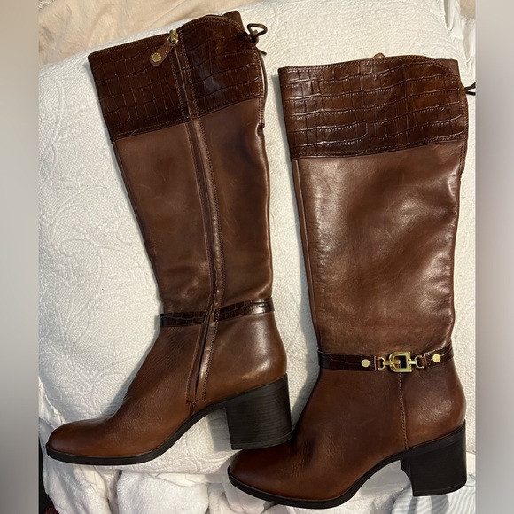 Geox Wistrey Respero Tall Leather Boots Size 39 - Picture 3 of 10